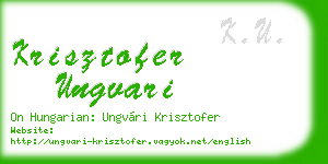 krisztofer ungvari business card